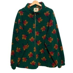 Vintage Canada Maple Leaf Zip Up Fleece Jacket with Front Pockets Size XL